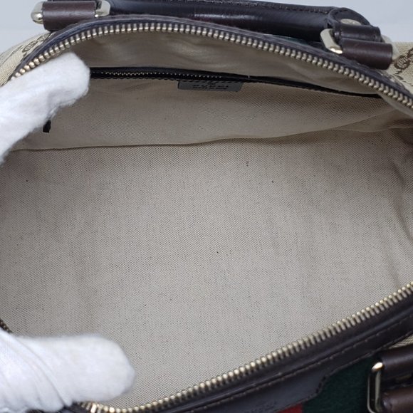 Gucci Boston Vintage Canvas Brown Satchel Bag - Picture 13 of 15